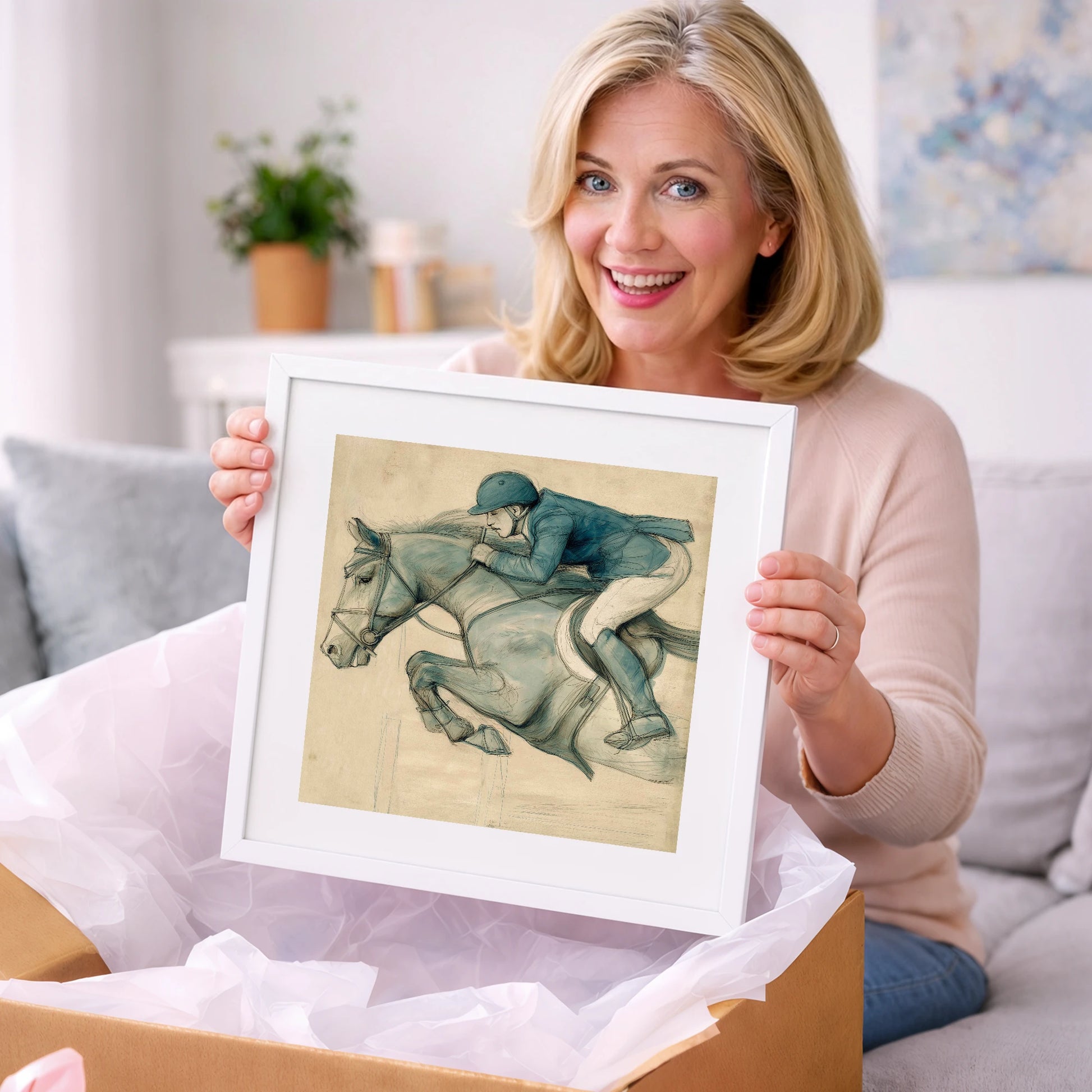The Perfect Arc - show jumping horse art gift idea for horse lovers