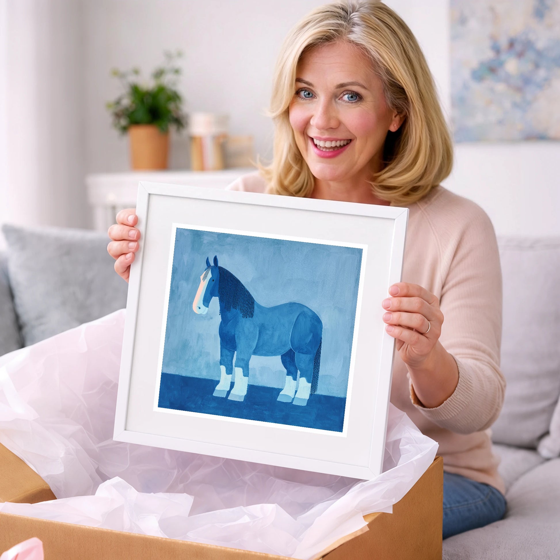 The Blue Heavy Horse - horse breed art gift idea for horse lovers