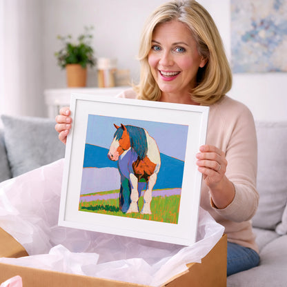 Vibrant Coloured Heavy Horse - horse breed art gift idea for horse lovers