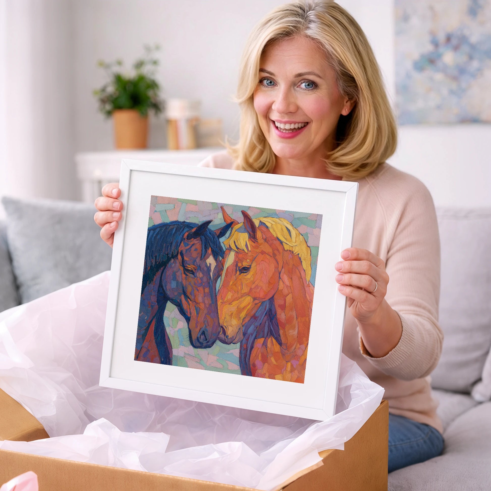 Kindred Spirits - horse portrait art gift idea for horse lovers
