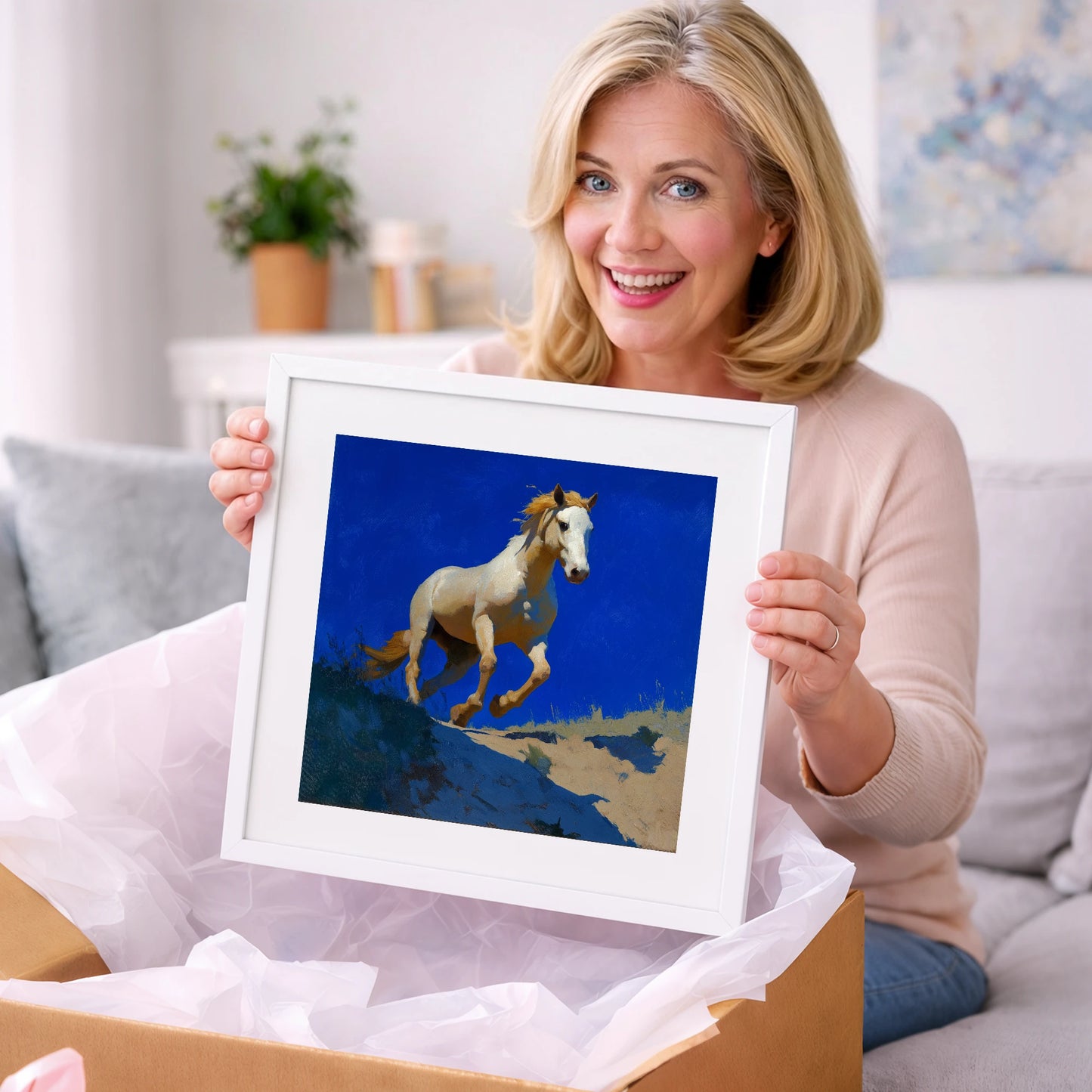 Sunlit Ascent - wild horses art gift idea for horse lovers