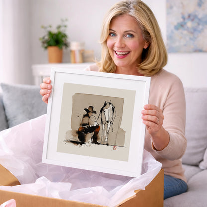 Quiet Western Companions - western horse art gift idea for horse lovers