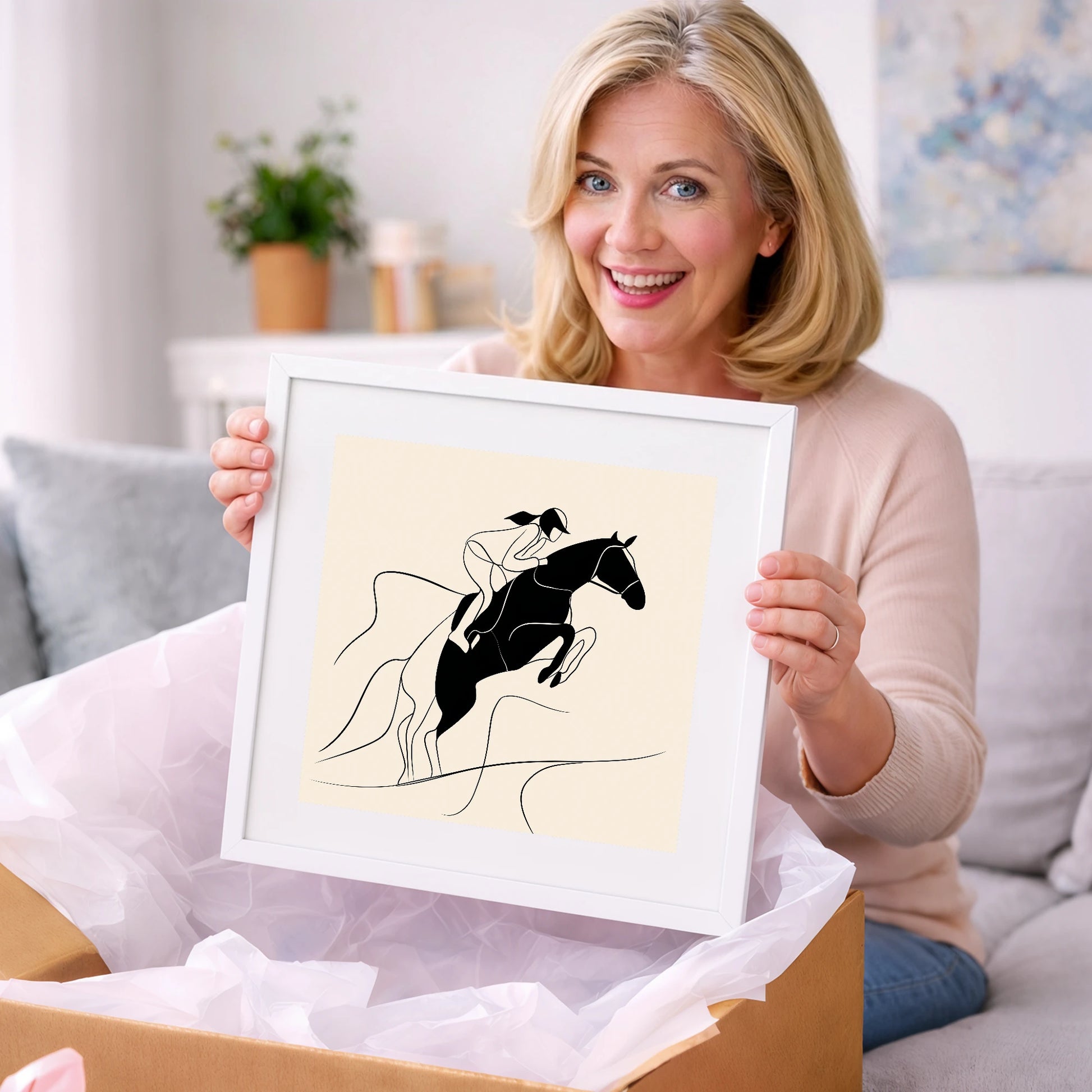 Fluid Ascent - show jumping horse art gift idea for horse lovers