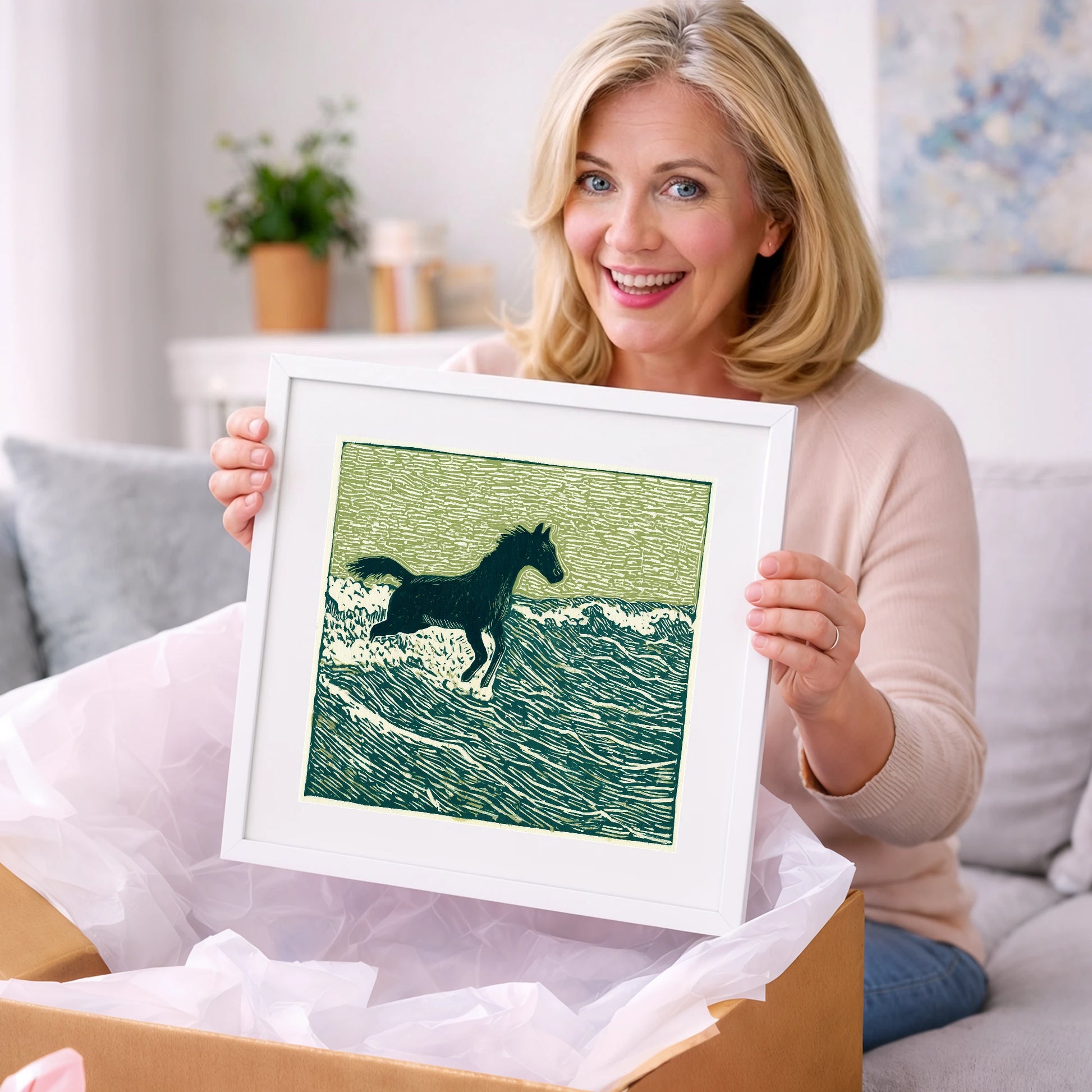 Wild Coastal Canter - beach horse art gift idea for horse lovers