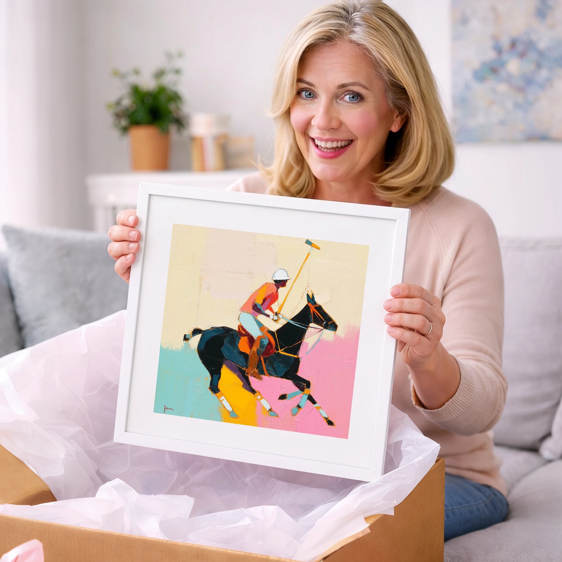 The Vibrant Chukka - polo horse art gift idea for horse lovers
