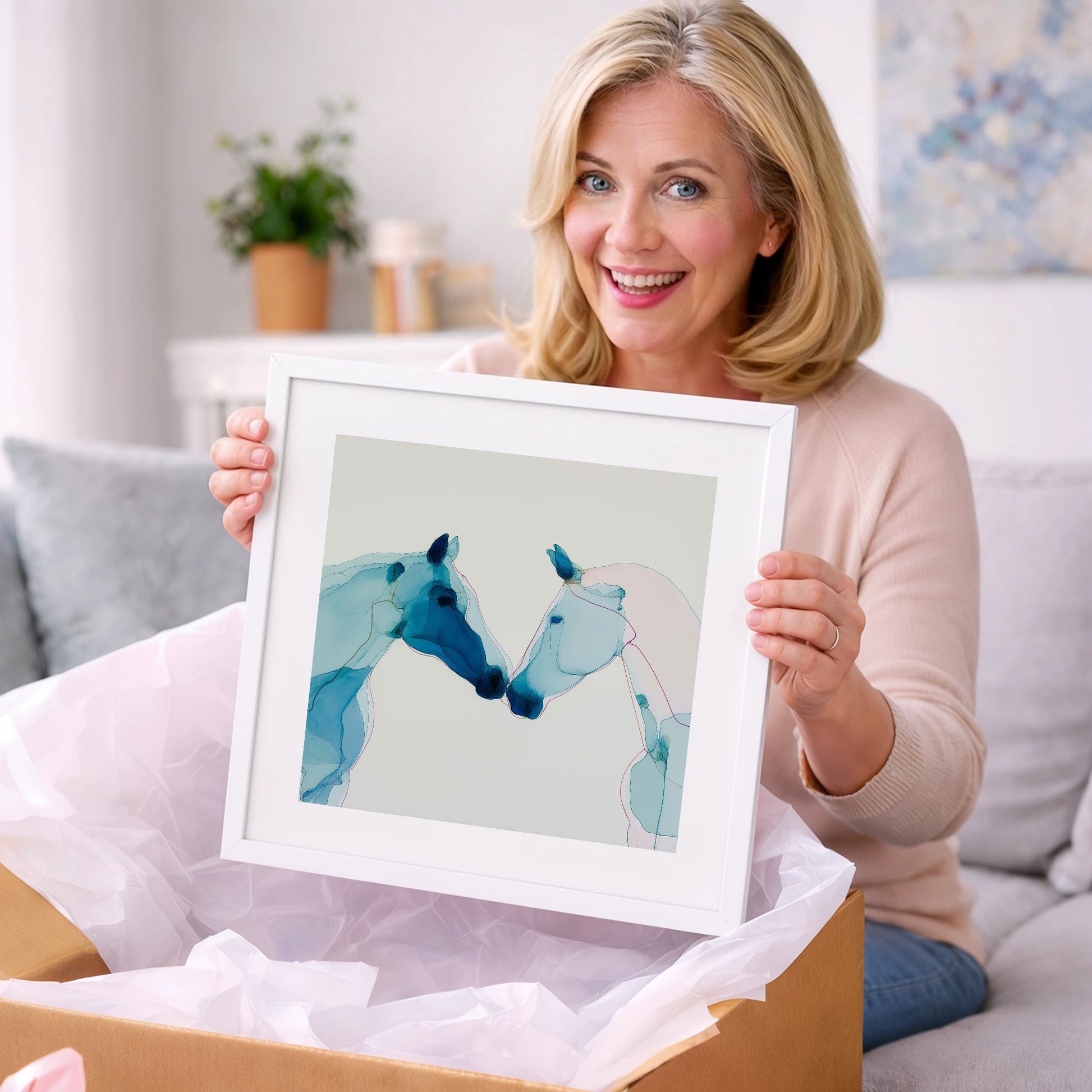 Azure Affinity - horse portrait art gift idea for horse lovers