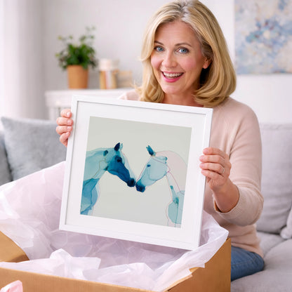 Azure Affinity - horse portrait art gift idea for horse lovers
