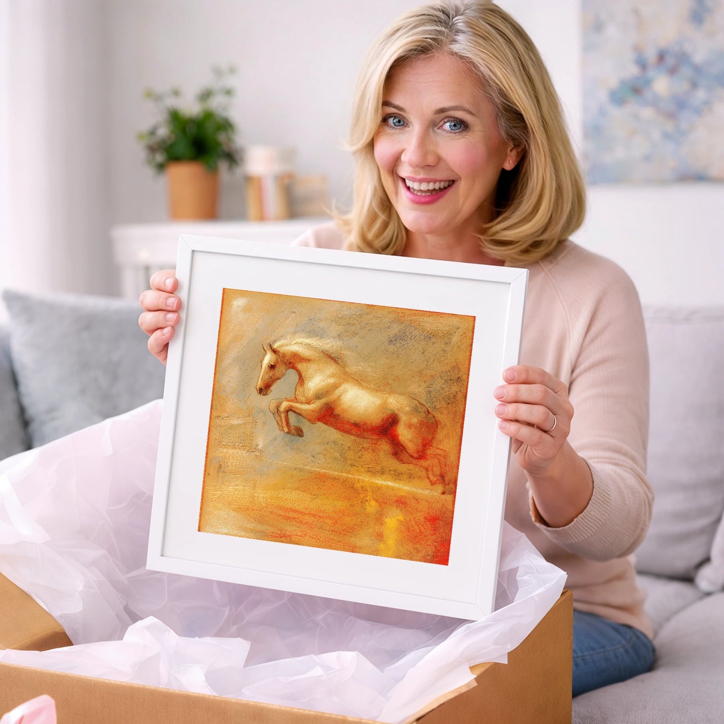 Ethereal Flight - show jumping horse art gift idea for horse lovers