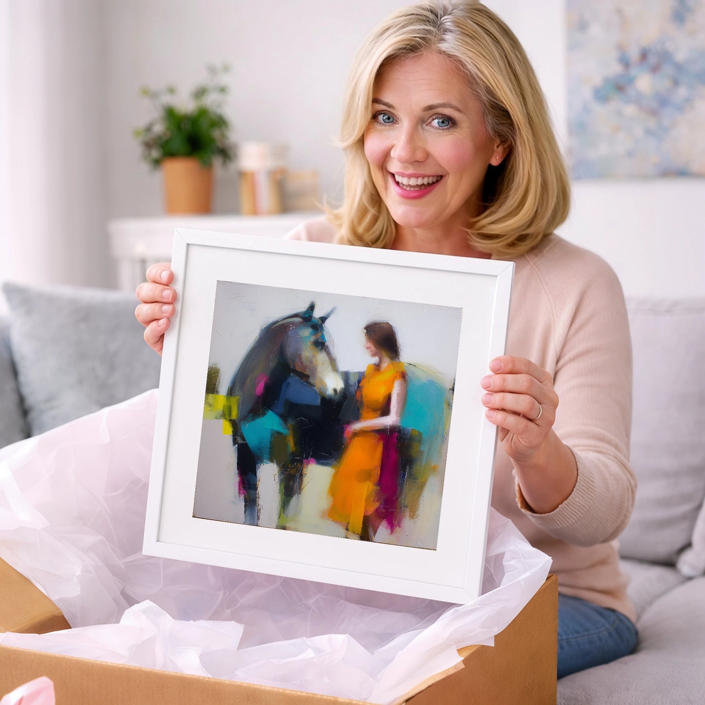 Vivid Companionship - horse & rider art gift idea for horse lovers