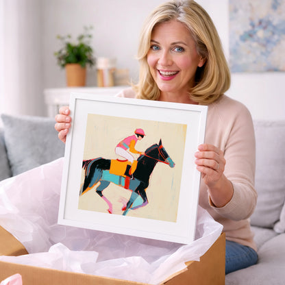 Vibrant Sprint - racing horse art gift idea for horse lovers