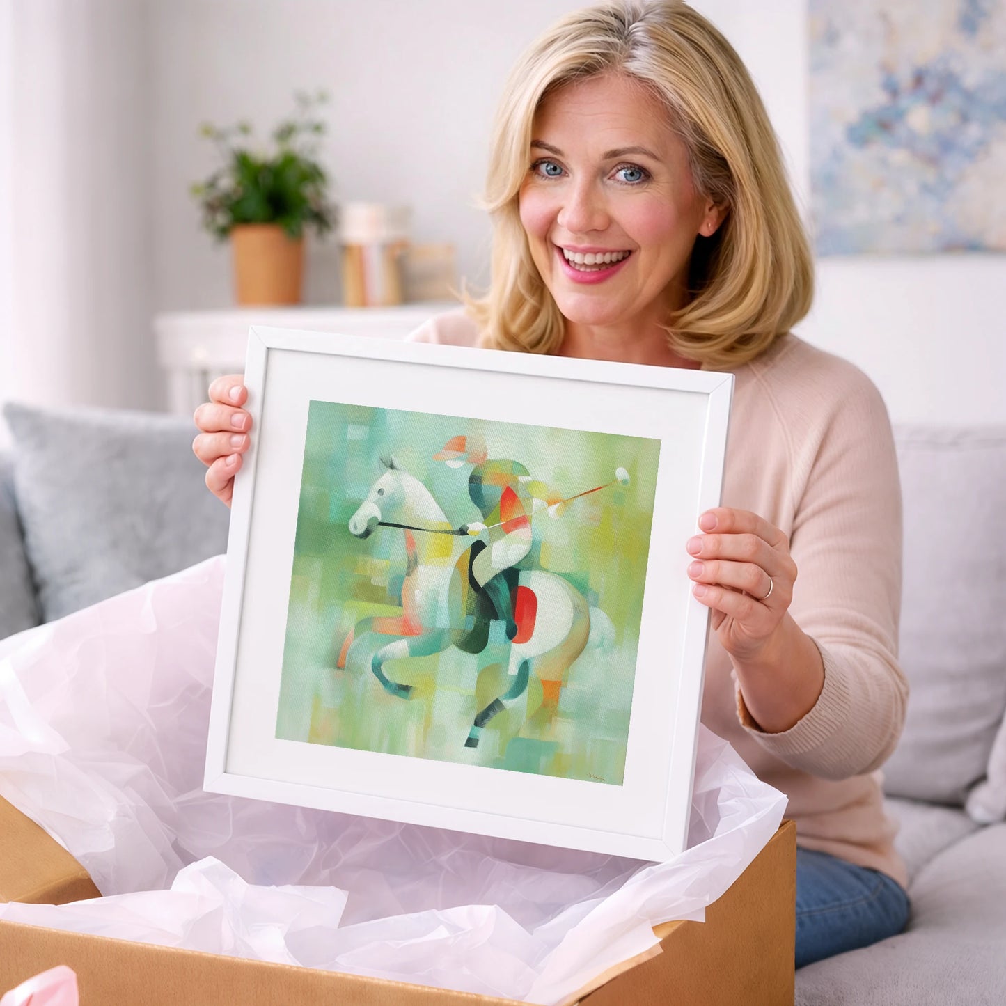 Abstract Polo Canter - polo horse art gift idea for horse lovers