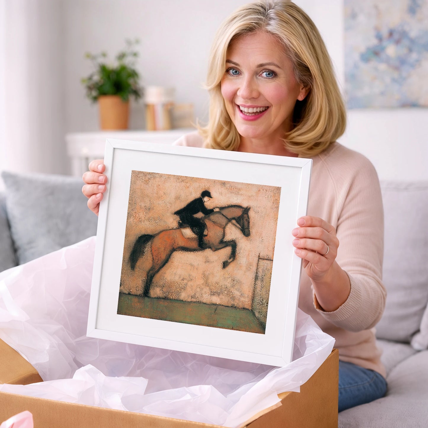 The Perfect Arc - show jumping horse art gift idea for horse lovers