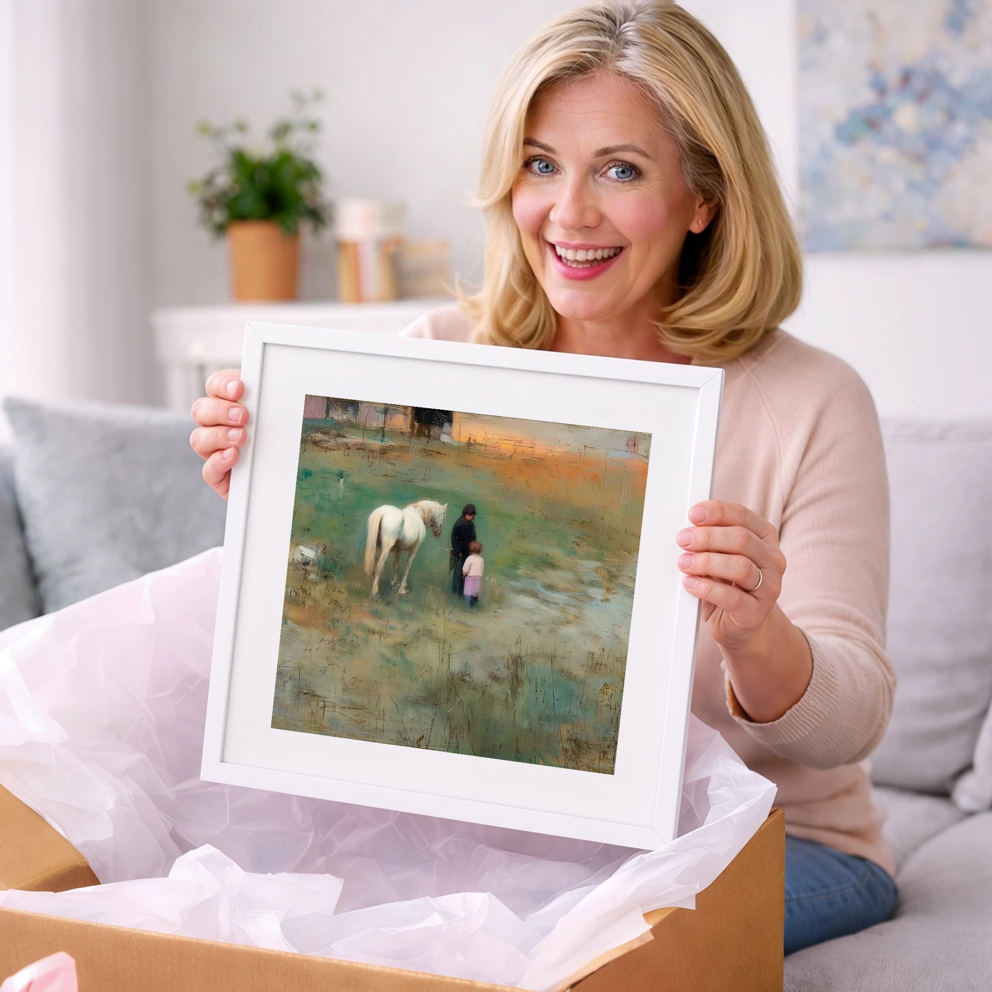 Twilight Companions - horse & rider art gift idea for horse lovers