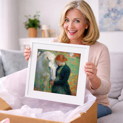 The Serene Bond - horse & rider art gift idea for horse lovers
