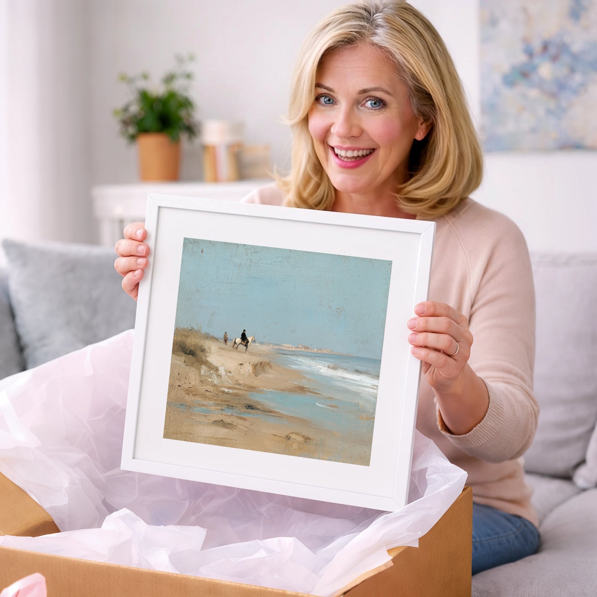 Coastal Solitude - horse landscape art gift idea for horse lovers