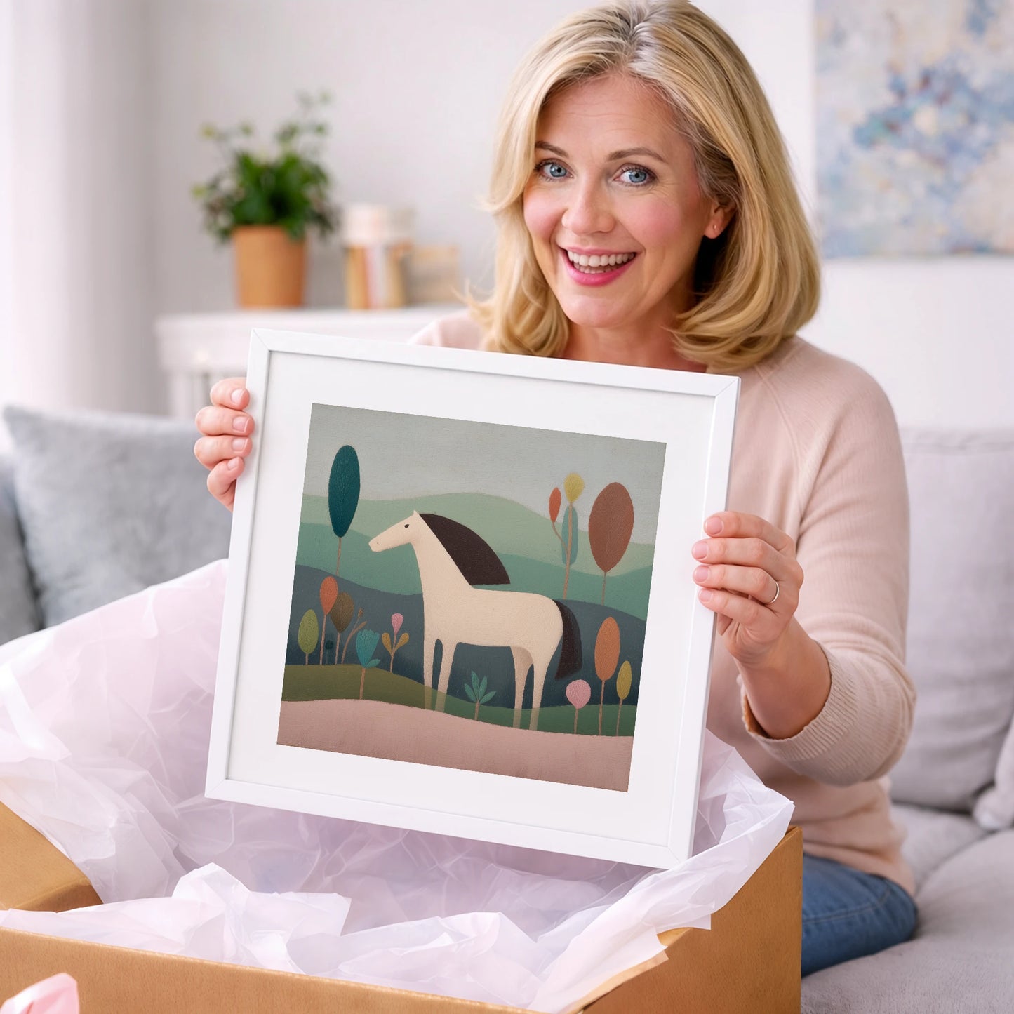 Tranquil Meadow Grey - horse breed art gift idea for horse lovers