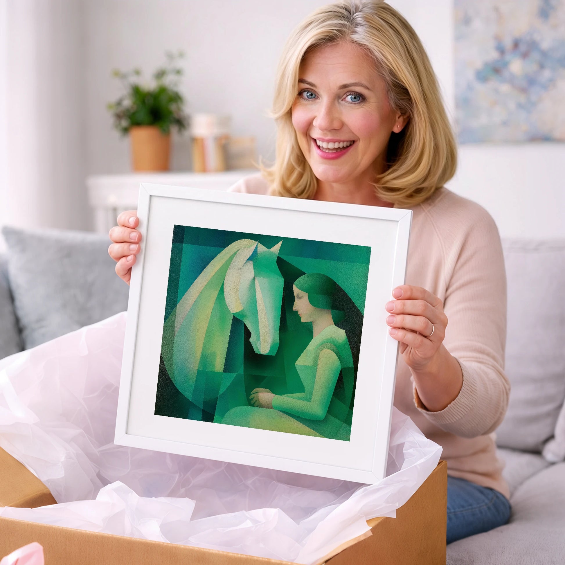 The Emerald Bond - horse & rider art gift idea for horse lovers