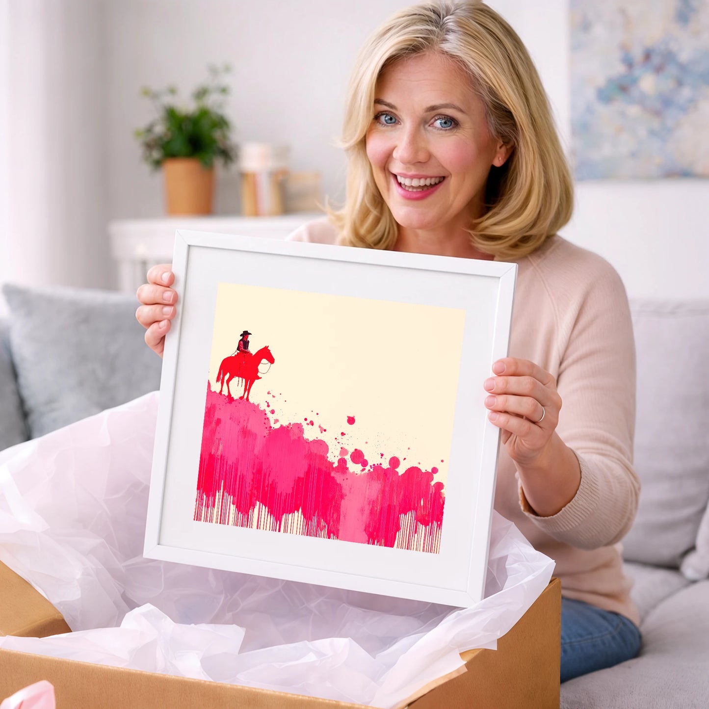 Magenta Maverick - western horse art gift idea for horse lovers