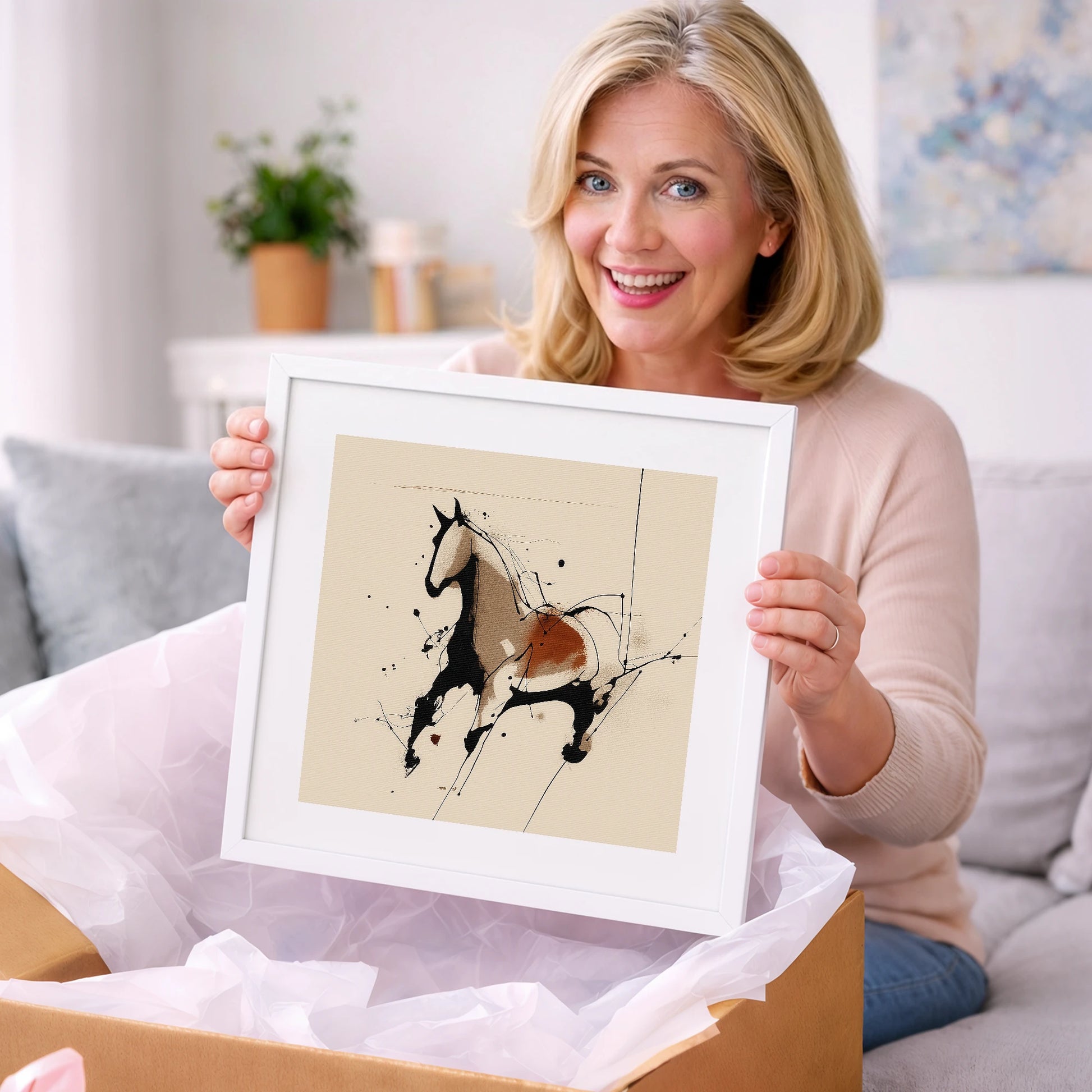 Dynamic Equine Form - horse portrait art gift idea for horse lovers