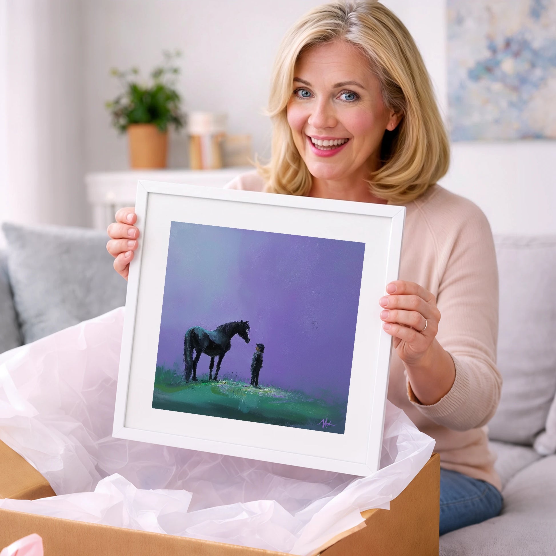 Shared Silence - horse & rider art gift idea for horse lovers