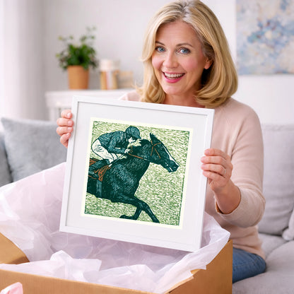 The Final Furlong - racing horse art gift idea for horse lovers