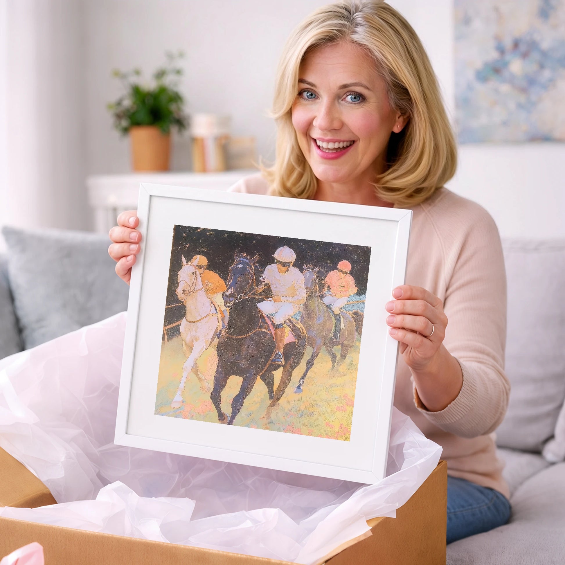 The Luminous Furlong - racing horse art gift idea for horse lovers