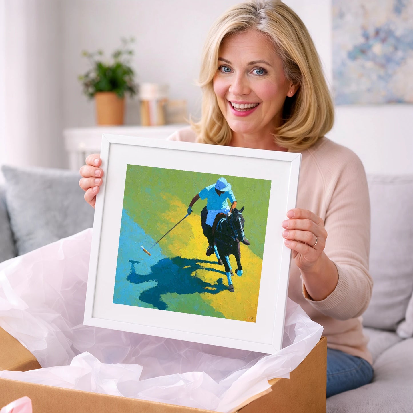 Shadows of the Chukka - polo horse art gift idea for horse lovers