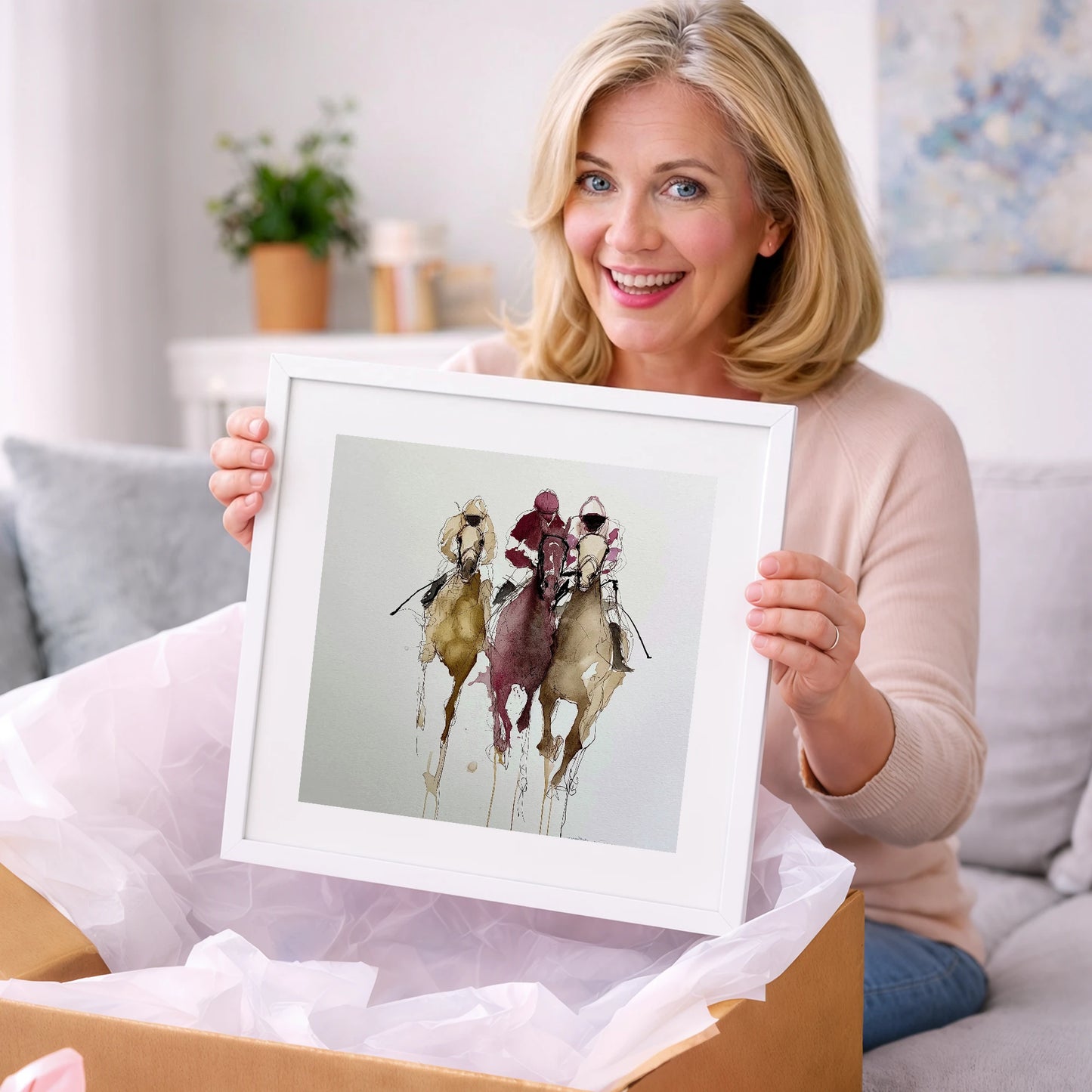 The Final Charge - racing horse art gift idea for horse lovers