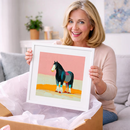 Vibrant Heavy Horse Profile - working horse art gift idea for horse lovers