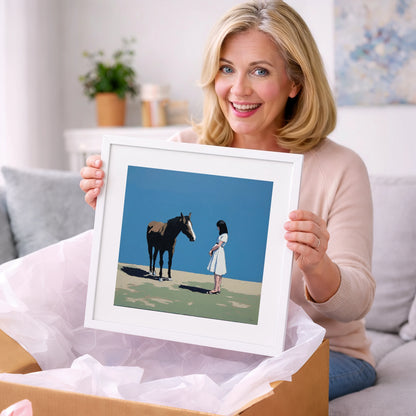The Stillness Between Us - horse & rider art gift idea for horse lovers