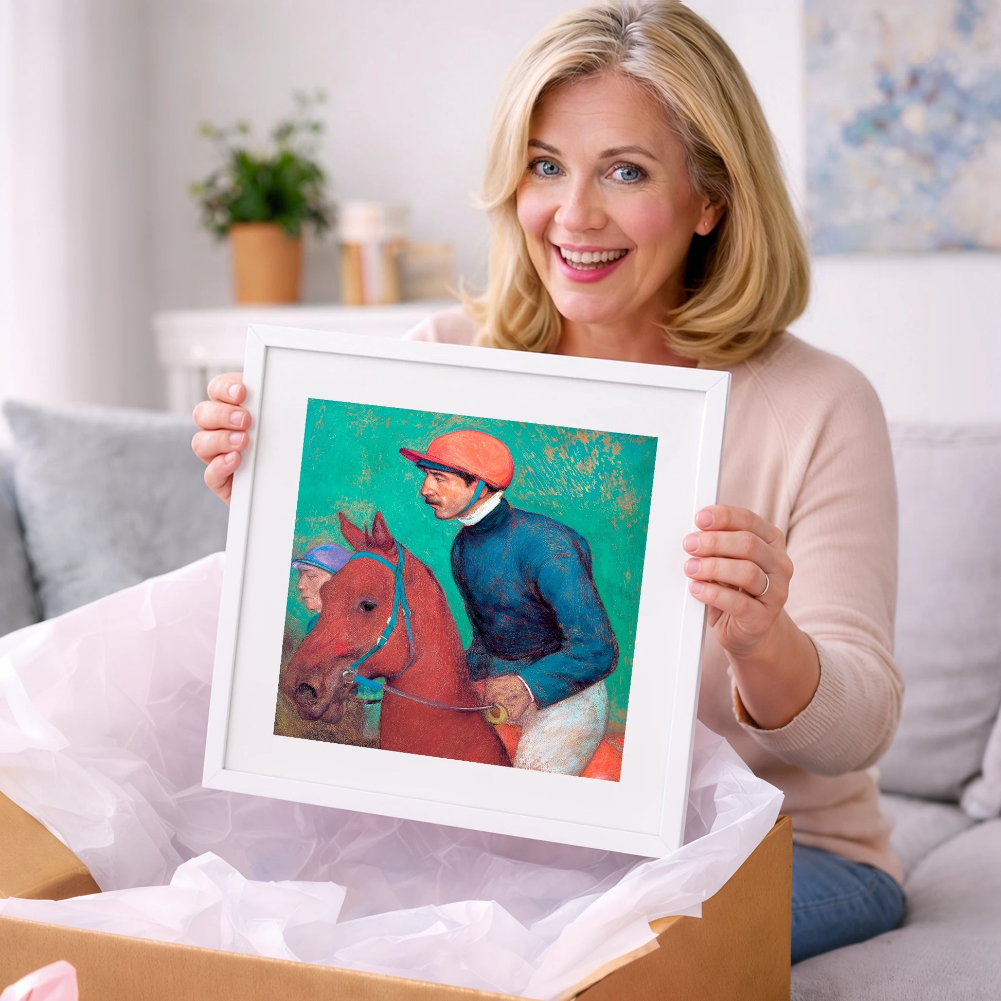 Turf Anticipation - racing horse art gift idea for horse lovers