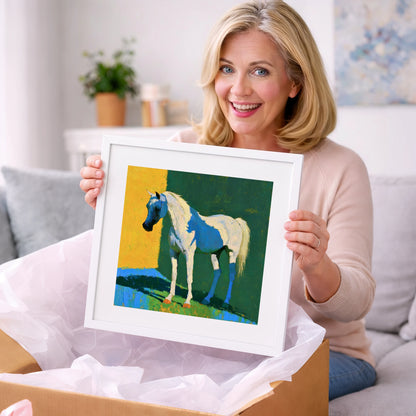 Grey Arabian in Vibrant Light - horse breed art gift idea for horse lovers