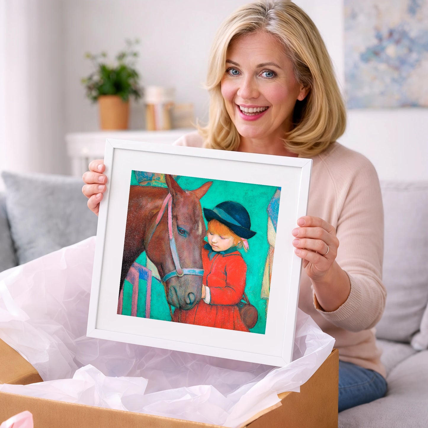 The Gentle Introduction - horse & rider art gift idea for horse lovers
