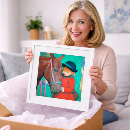 The Gentle Introduction - horse & rider art gift idea for horse lovers