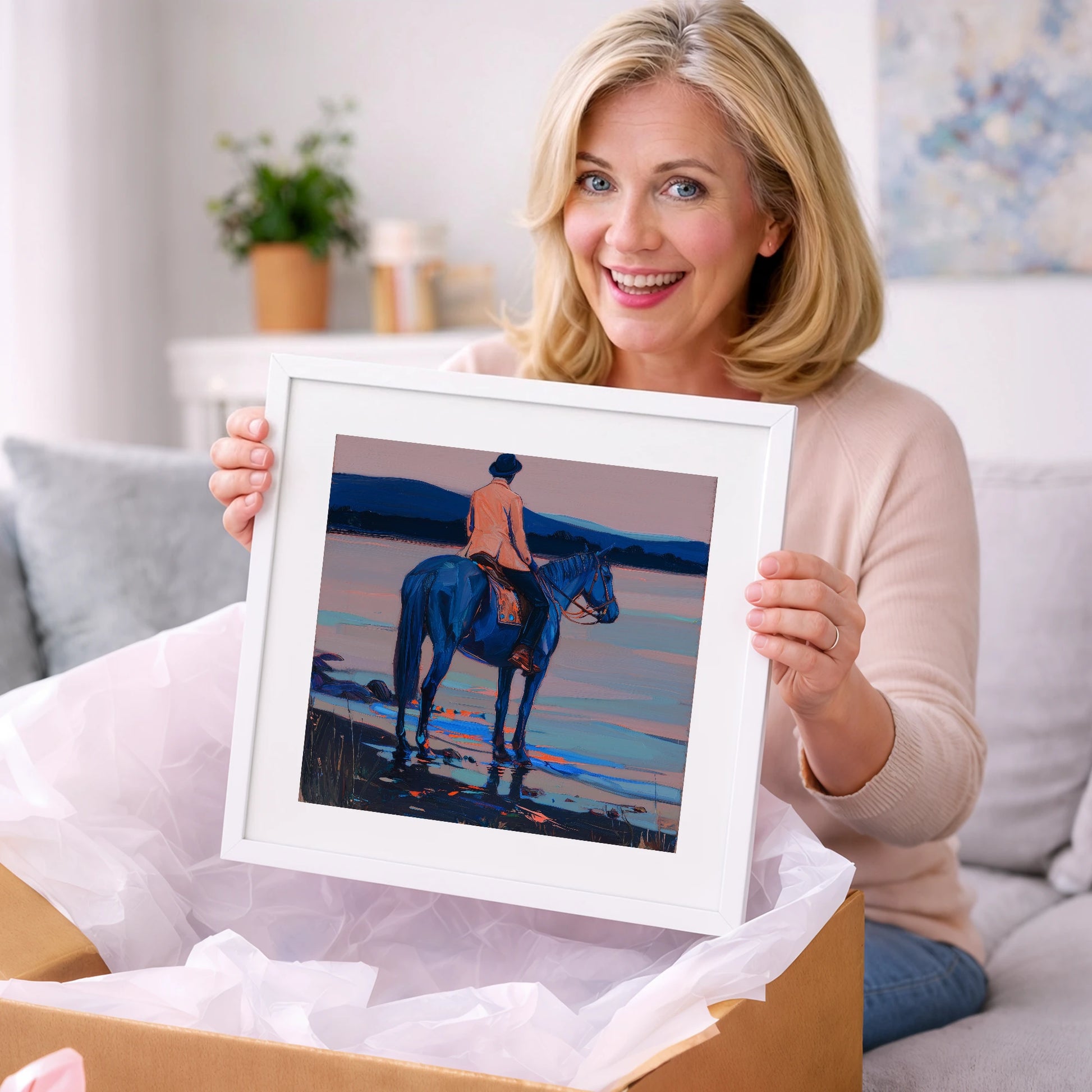 Indigo Coastal Hack - beach horse art gift idea for horse lovers