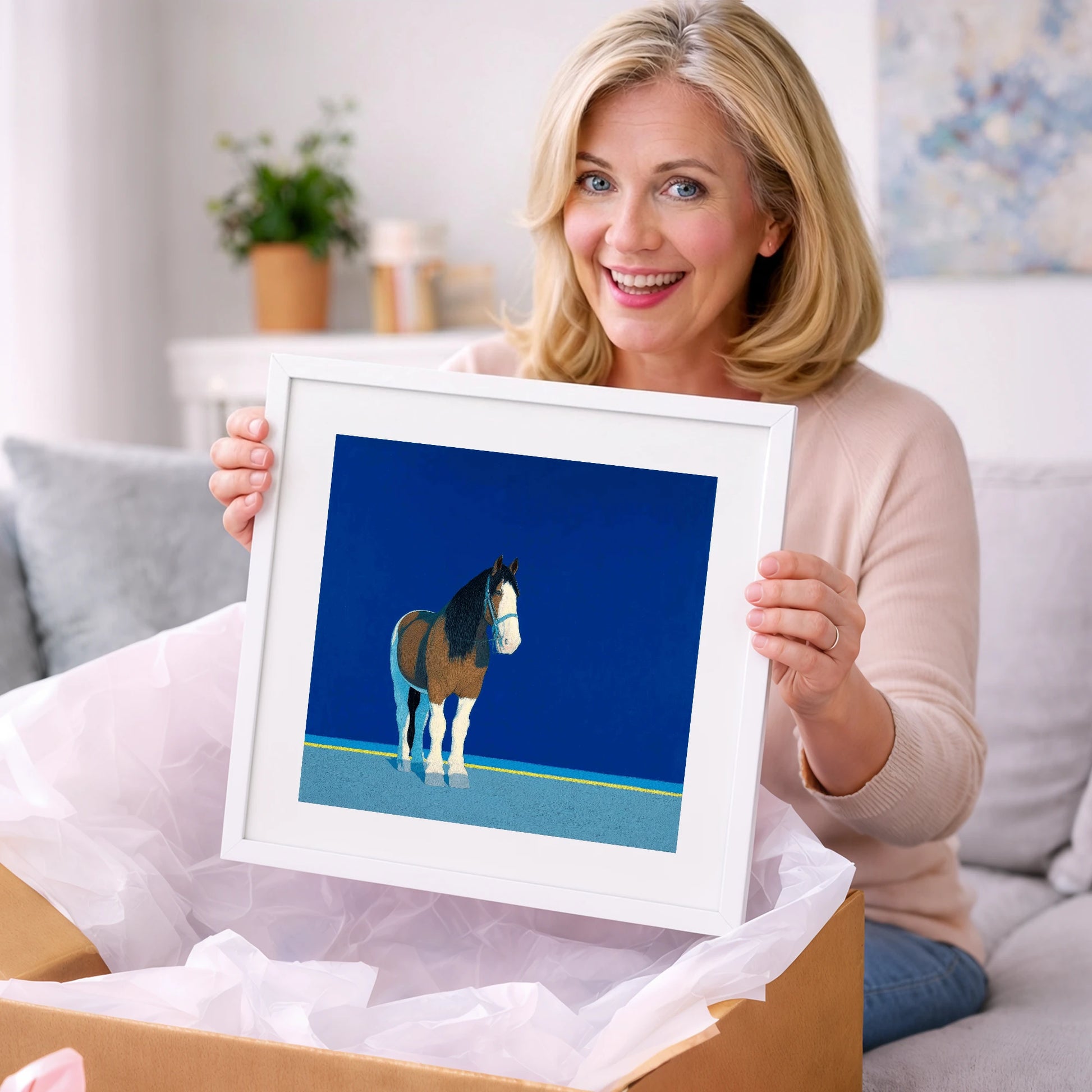 Cobalt Horizon - horse breed art gift idea for horse lovers