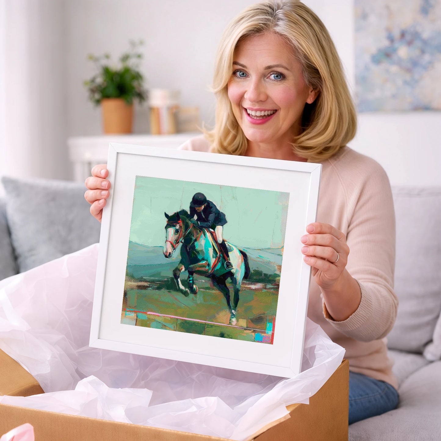 The Bold Clear - show jumping horse art gift idea for horse lovers