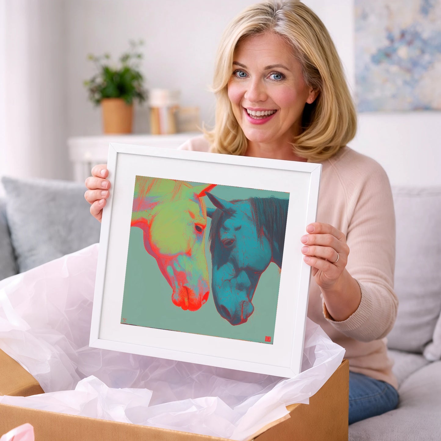 Vivid Connection - horse portrait art gift idea for horse lovers