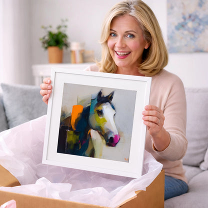 Vivid Equine Profile - horse portrait art gift idea for horse lovers