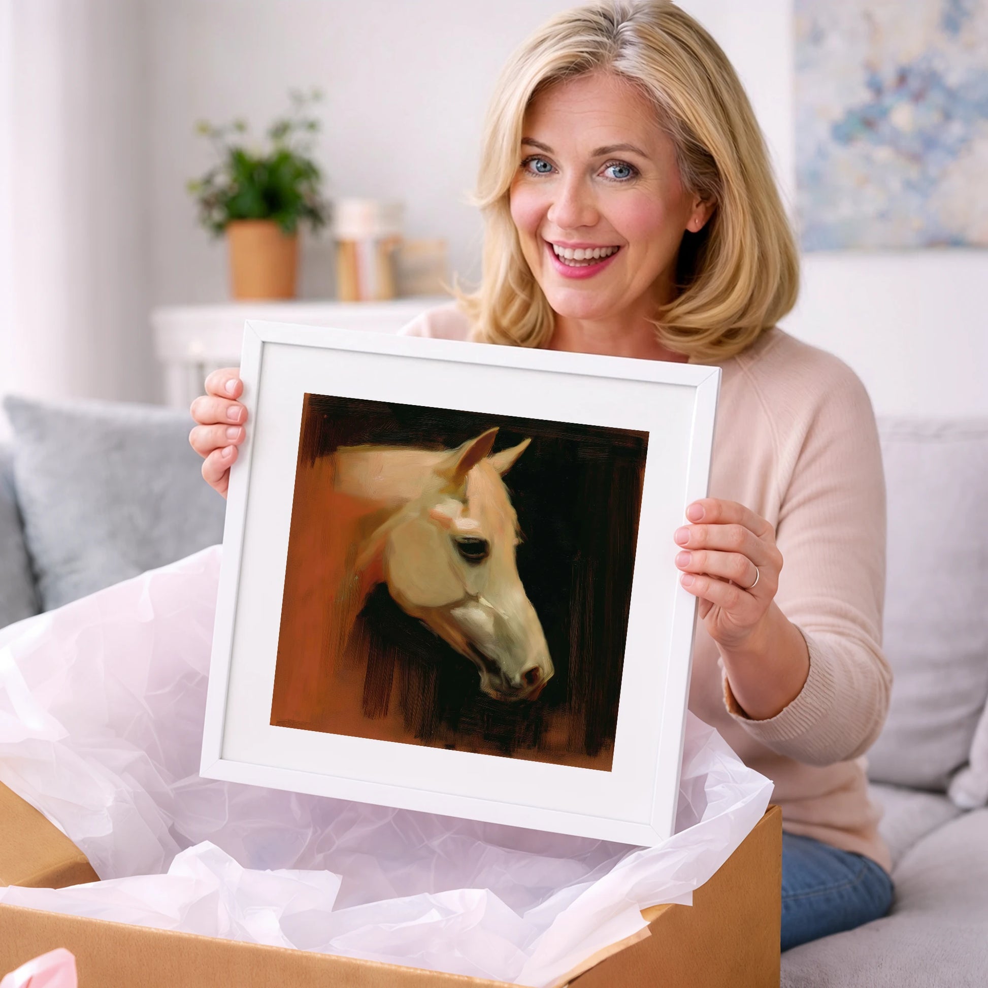 The Terracotta Portrait - horse portrait art gift idea for horse lovers