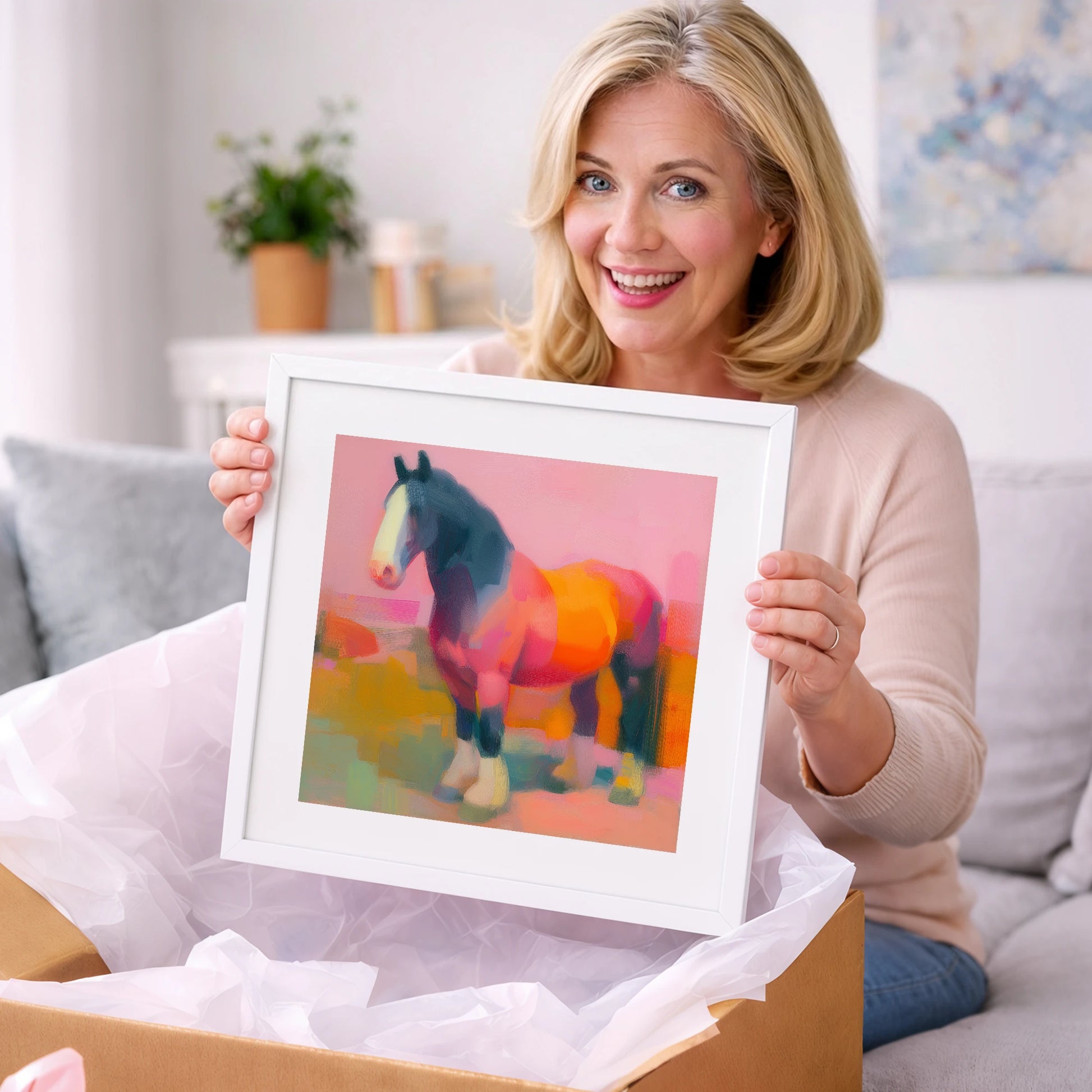 Vibrant Heavy Horse - horse breed art gift idea for horse lovers