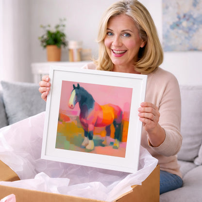 Vibrant Heavy Horse - horse breed art gift idea for horse lovers