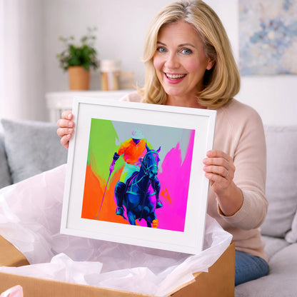 Neon Chukka - polo horse art gift idea for horse lovers