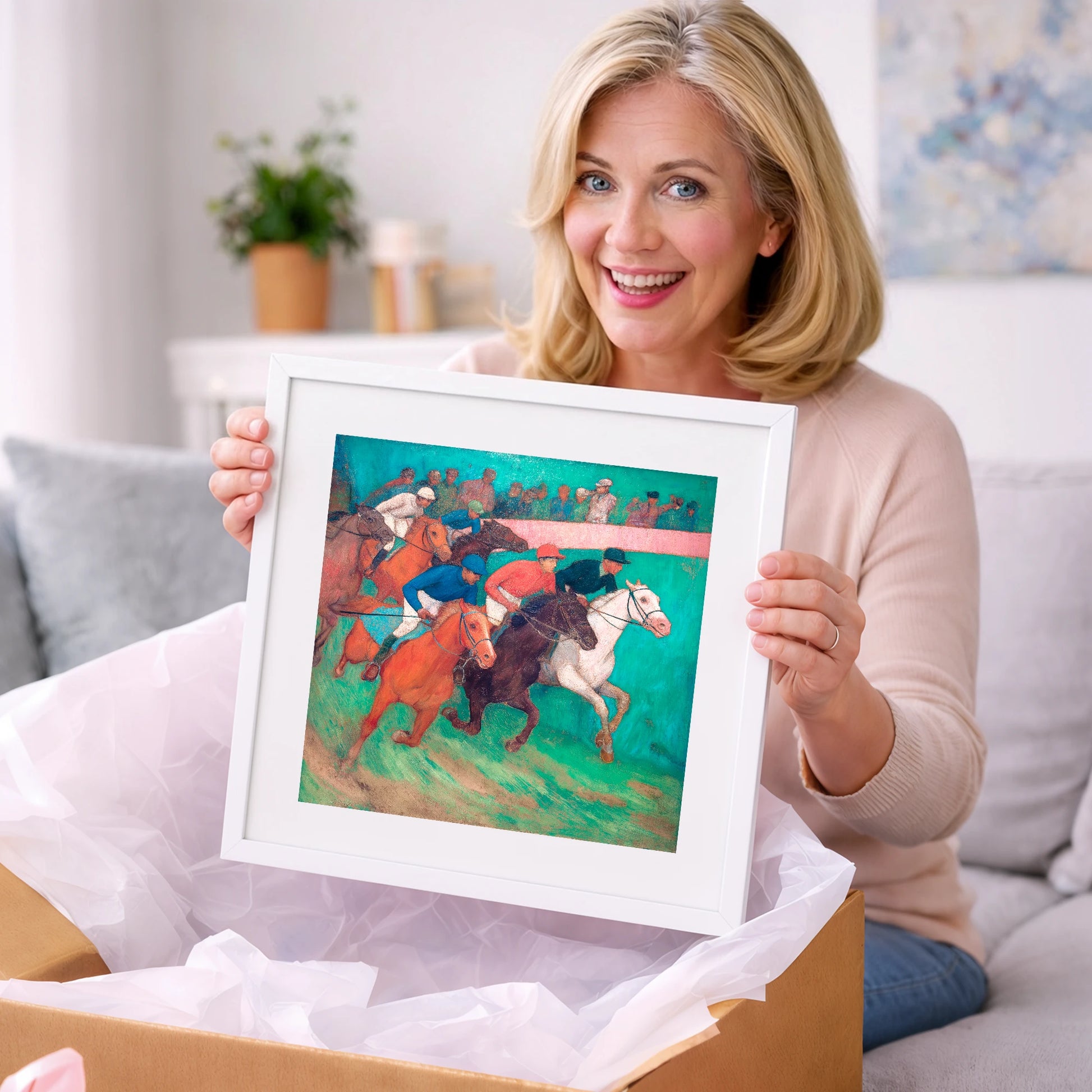 The Vibrant Furlong - racing horse art gift idea for horse lovers