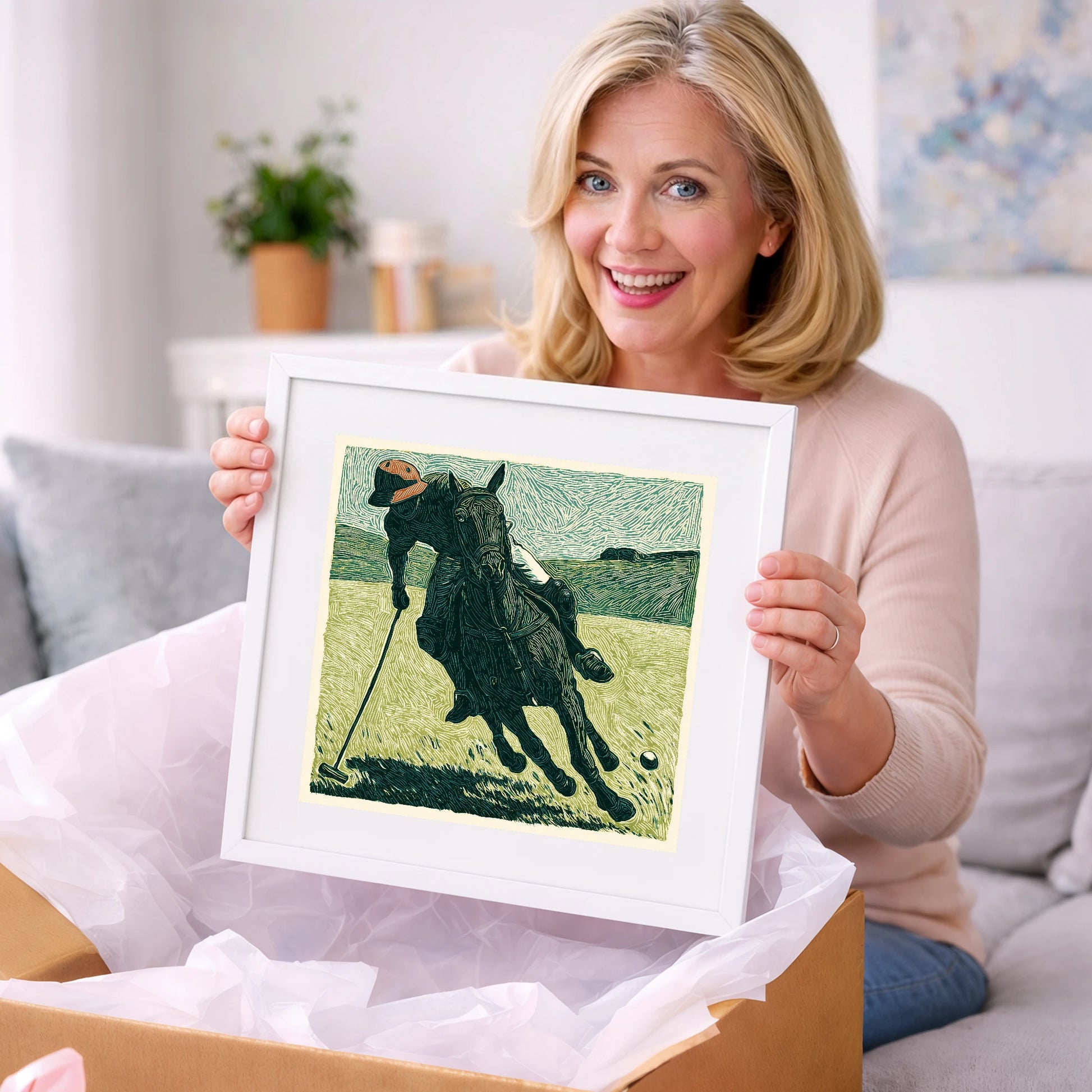 Dynamic Polo Strike - polo horse art gift idea for horse lovers