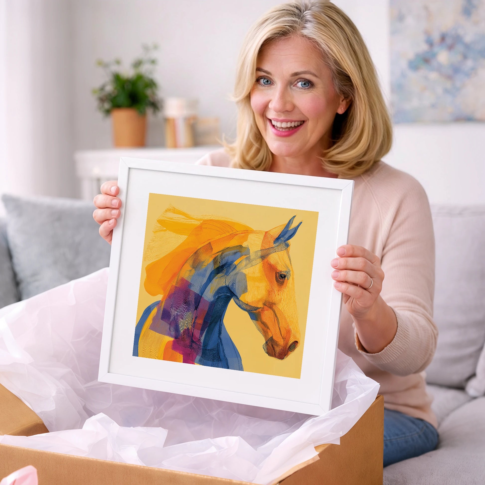 Vibrant Contour Profile - horse breed art gift idea for horse lovers