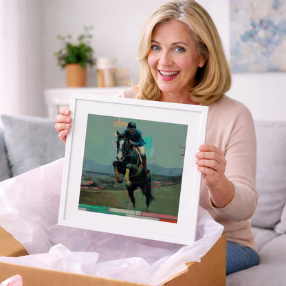 Bold Ascent - show jumping horse art gift idea for horse lovers