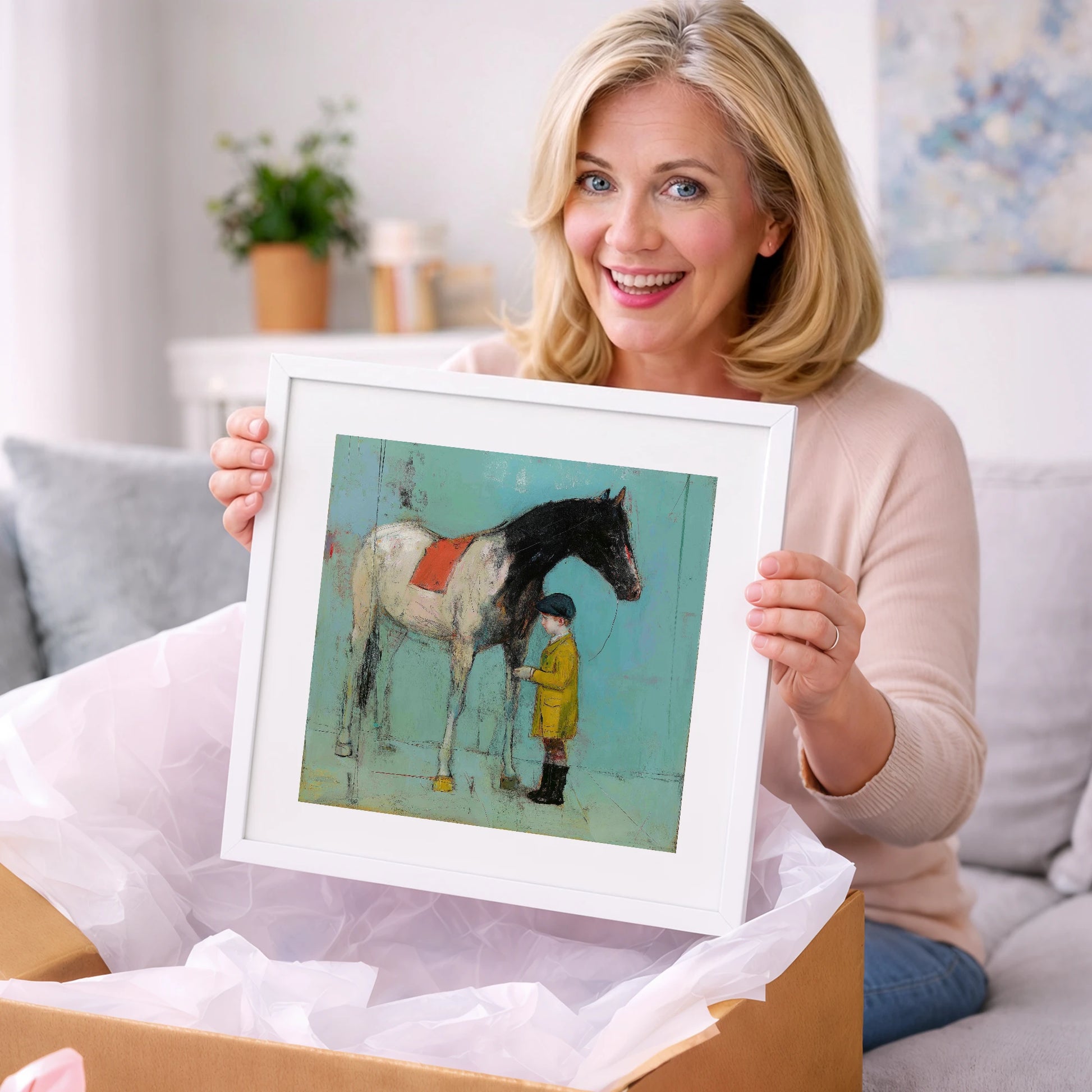 A Quiet Understanding - horse & rider art gift idea for horse lovers