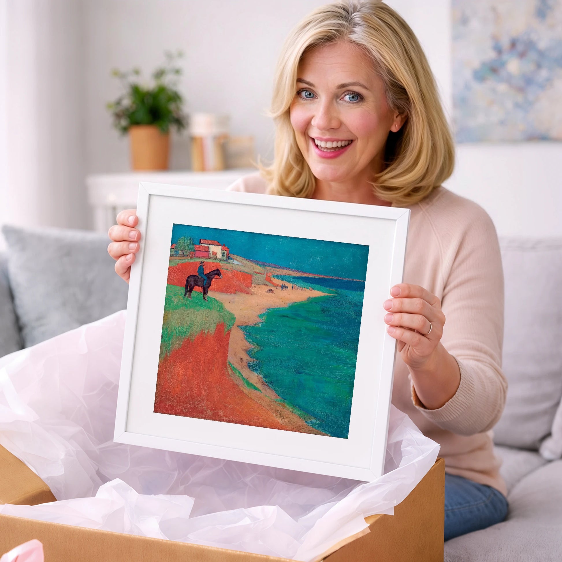 The Coastal Vantage - horse landscape art gift idea for horse lovers