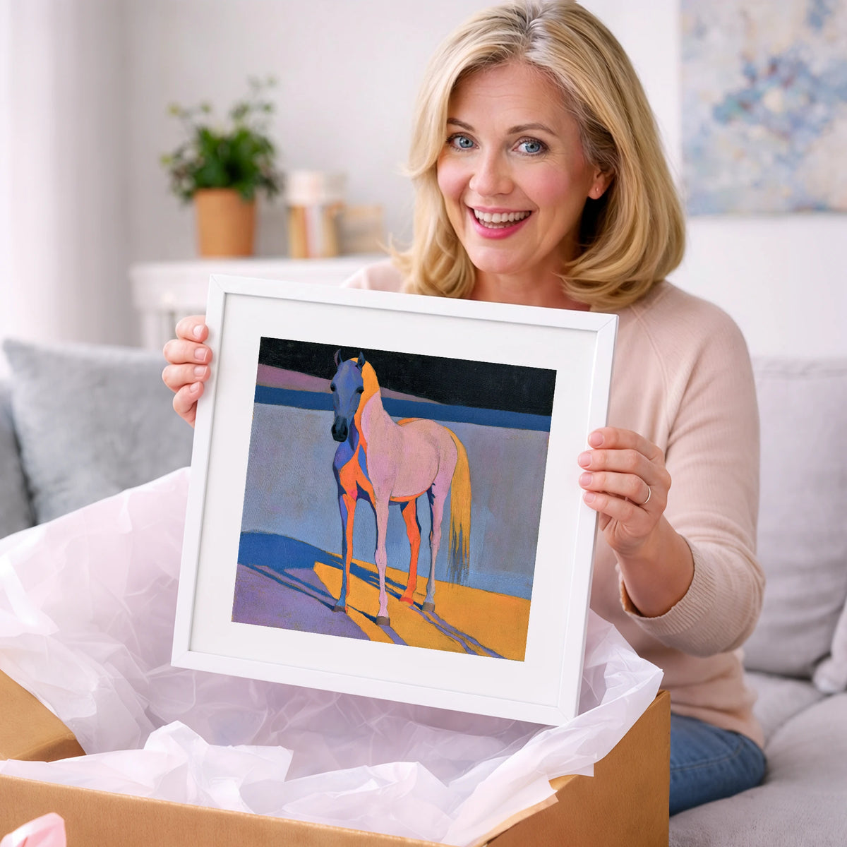 Vivid Painted Arabian Horse - horse breed art gift idea for horse lovers